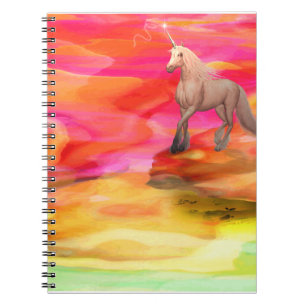 Unicorn in Payed Desert Anteckningsbok Med Spiral