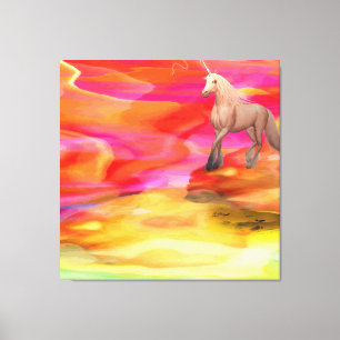 Unicorn in Payed Desert Canvastryck