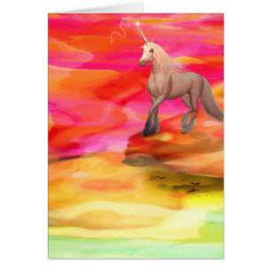 Unicorn in Payed Desert Hälsningskort