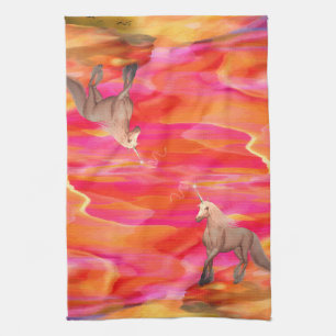 Unicorn in Payed Desert Kökshandduk