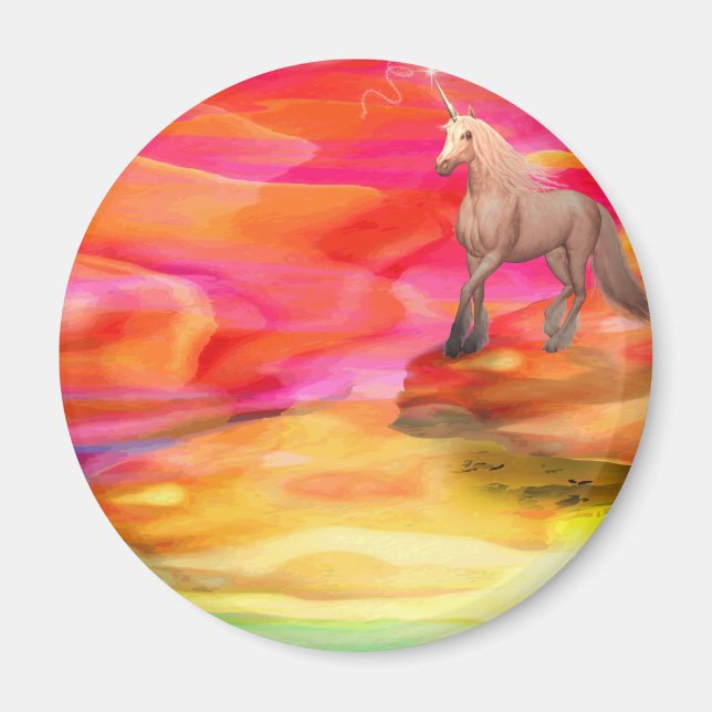 Unicorn in Payed Desert Magnet (Framsidan)