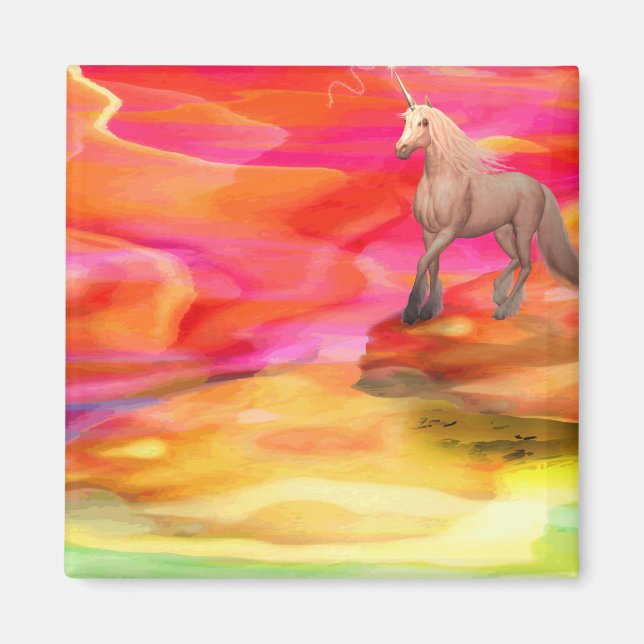 Unicorn in Payed Desert Magnet (Framsidan)