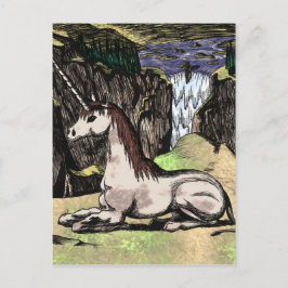 "Unicorn in the Mountains" färgad Vykort