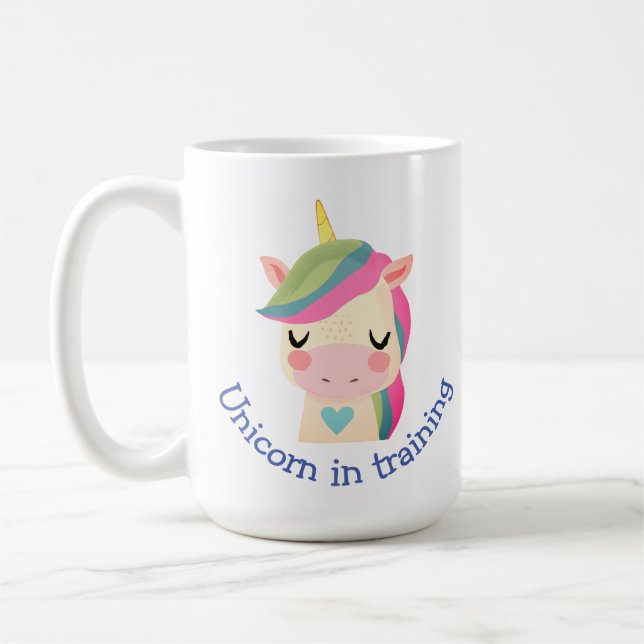 Unicorn in Training Roligt Quote Kaffemugg (Vänster)
