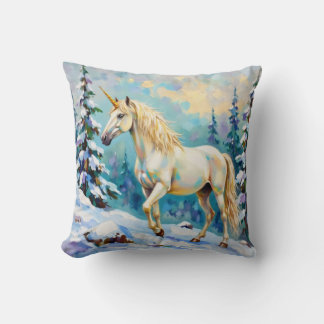 Unicorn in Winter Kudde