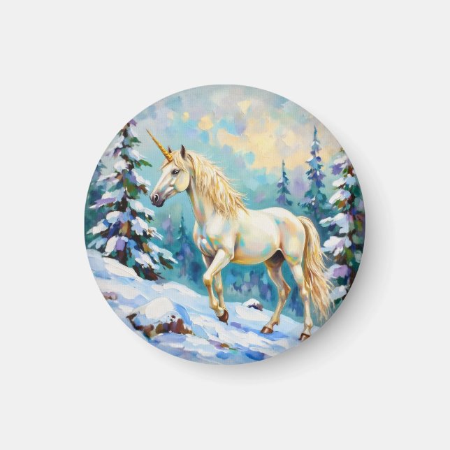 Unicorn in Winter Magnet (Framsidan)