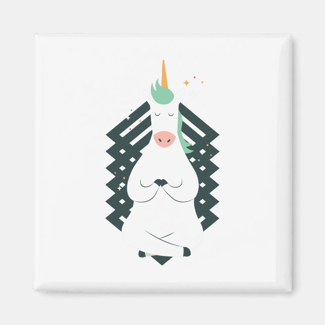 Unicorn in Yoga Pose Magnet (Framsidan)