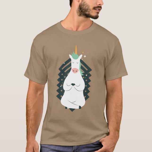 Unicorn in Yoga Pose T Shirt (Framsida)