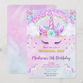 Unicorn-inbjudan Inbjudningar