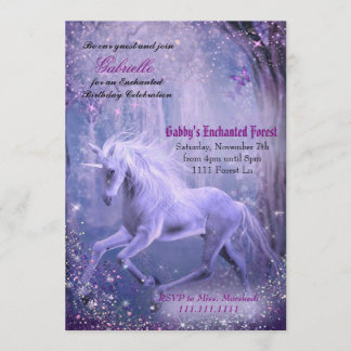 Unicorn-inbjudningar, Unicorn Birthday-inbjudninga Inbjudningar