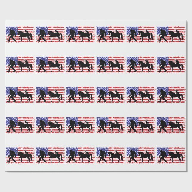 Unicorn, Jackalope, Bigfoot and the American Flag Presentpapper (Platt)
