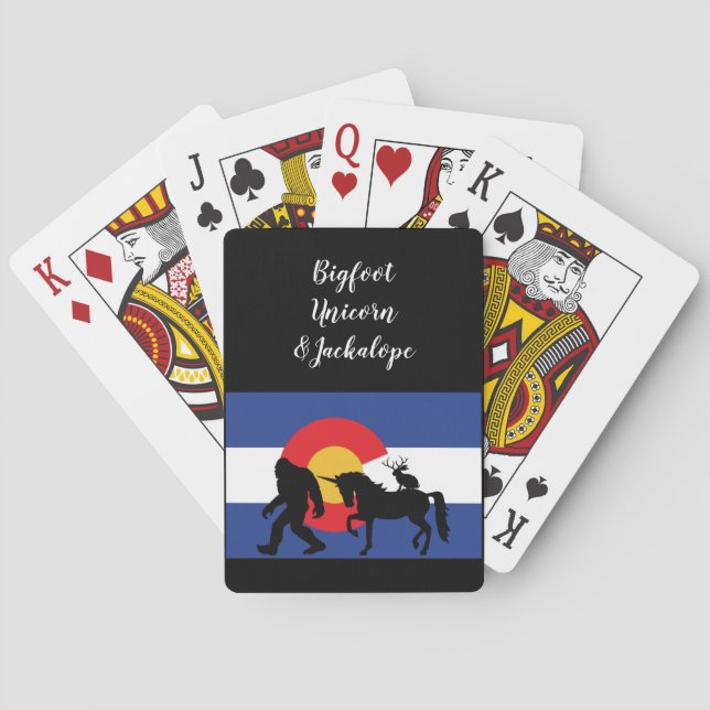 Unicorn Jackalope och Bigfoot Casinokort (Baksidan)