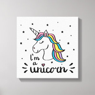 Unicorn Jag är en enhörning Canvastryck