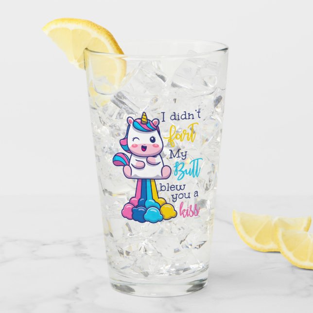 Unicorn, jag satte inte min knut på dig. glaskopp (Framsida Ice)
