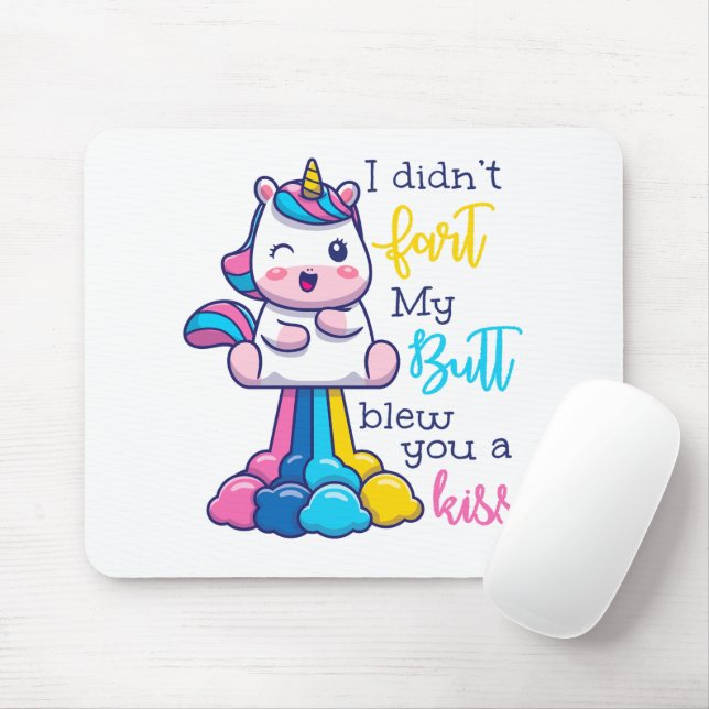 Unicorn, jag satte inte min knut på dig. musmatta (Med mus)