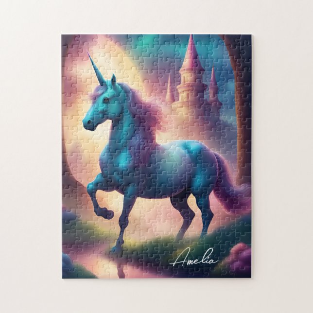 Unicorn Jigszawa Puzzle | Anpassa till Namn Pussel (Vertikal)