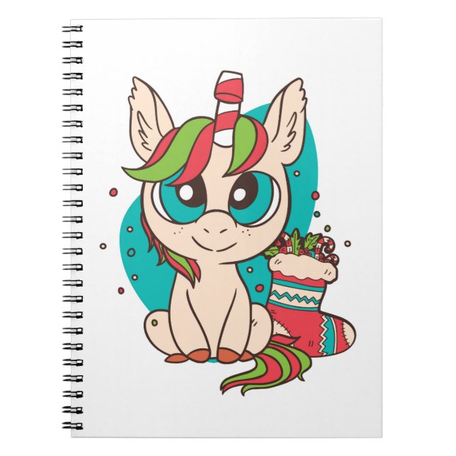 Unicorn-jul Anteckningsbok (Framsidan)