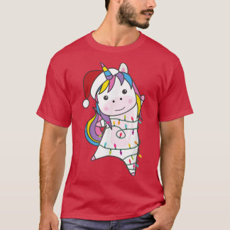 Unicorn jul Jultomten Fairy Ljus Unico T Shirt