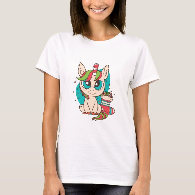 Unicorn-jul T Shirt (Framsida)