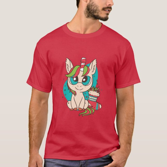 Unicorn-jul T Shirt (Framsida)
