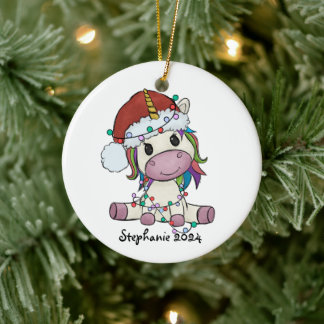 Unicorn-julen Ljus Julgransprydnad Keramik