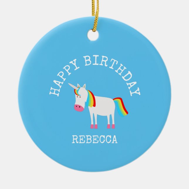 Unicorn Julgransprydnad Keramik (Framsidan)