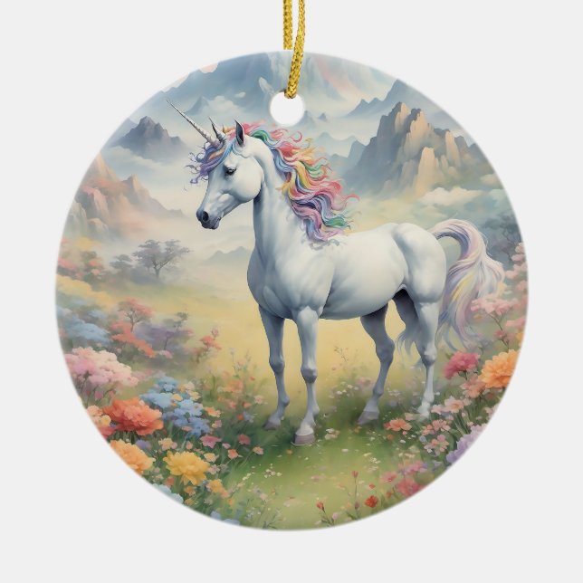 Unicorn Julgransprydnad Keramik (Framsidan)