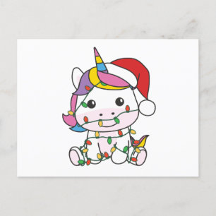 Unicorn julvinter Animals Helgdag Unicorns Helg Vykort