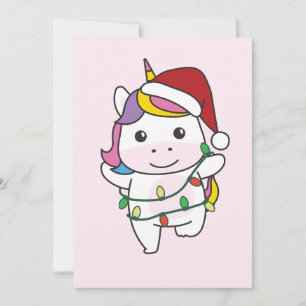 Unicorn julvinter Animals Helgdag Unicorns Julkort