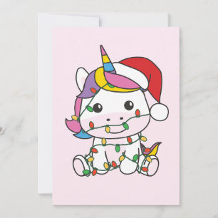 Unicorn julvinter Animals Helgdag Unicorns Julkort