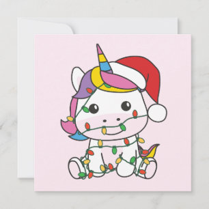 Unicorn julvinter Animals Helgdag Unicorns Julkort