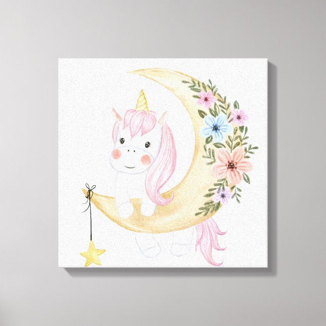 Unicorn-Kanvastryck Canvastryck (Framsida)