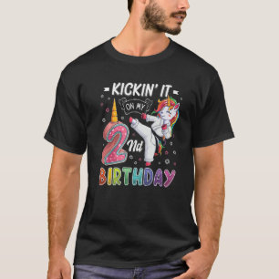 Unicorn Karate 2:e födelsedagen 2:a årgången Taekw T Shirt