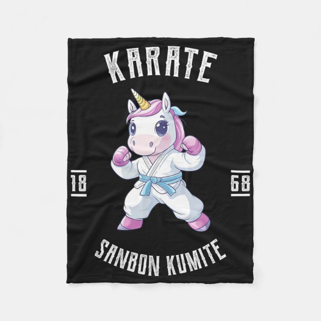 Unicorn Karate - Japansk martial Artist Fleecefilt (Framsidan)