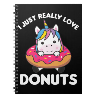 Unicorn Kärlek Donuts Unicorns är Rosa Anteckningsbok