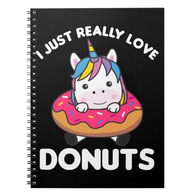Unicorn Kärlek Donuts Unicorns är Rosa Anteckningsbok (Framsidan)