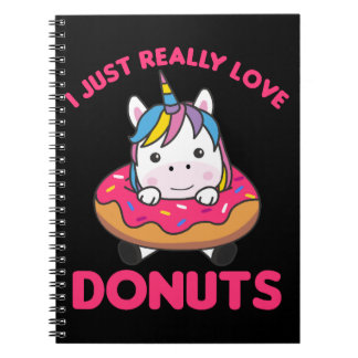 Unicorn Kärlek Donuts Unicorns är Rosa Anteckningsbok