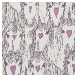 Unicorn kärlek indigo lila pearl tyg