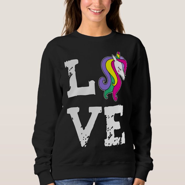 Unicorn Kärlek T Shirt (Framsida)