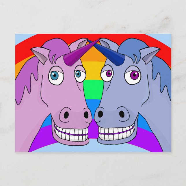 Unicorn kärlek vykort (Framsida)