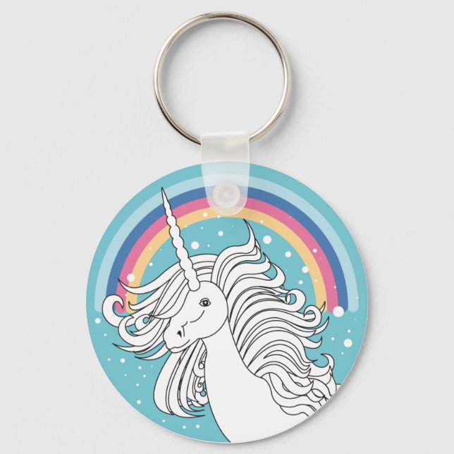 UNICORN KEYCHAIN BLUE NYCKELRING (Framsida)
