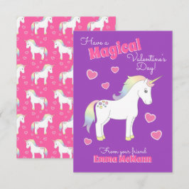 Unicorn Kids Classroom Valentine Cards Tack Kort