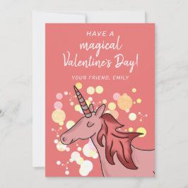 Unicorn Kids Classroom Valentine's Day Julkort
