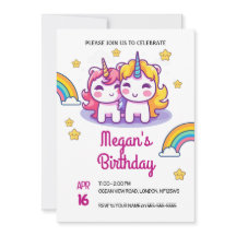 Unicorn Kids Cute Party födelsedag