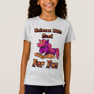 Unicorn Kids Read for Roligt T Shirt