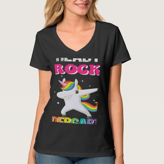 Unicorn Kindergarten Teacher 1st Day of School T Shirt (Framsida)