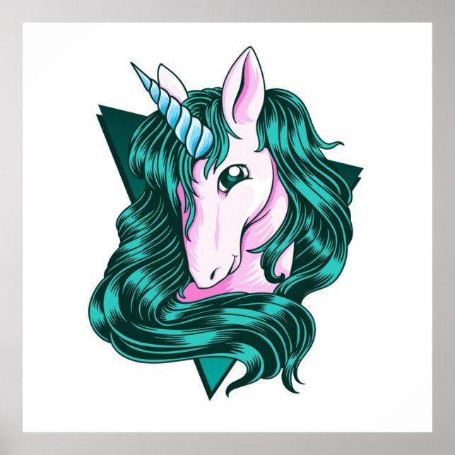 Unicorn-klippkonst Poster (Framsidan)