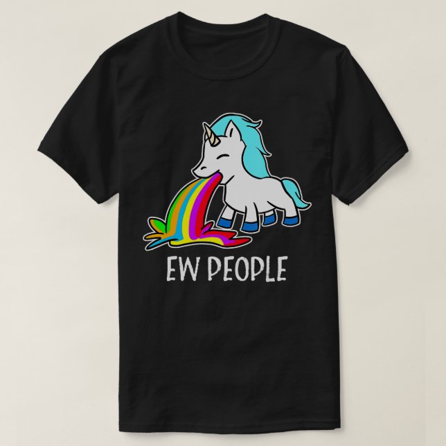Unicorn-kräkningar på Rainbow Funny Introvert T Shirt (Design framsida)
