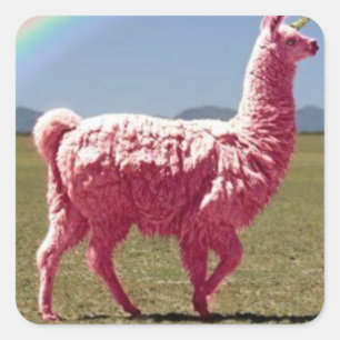 Unicorn-Lama Sticker Fyrkantigt Klistermärke
