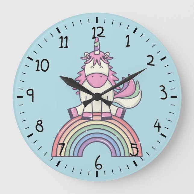 Unicorn Large Clock Stor Klocka (Framsida)